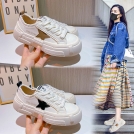 新款真皮乞丐鞋女2023秋季新款厚底小白鞋女休闲平底鞋女星星女鞋